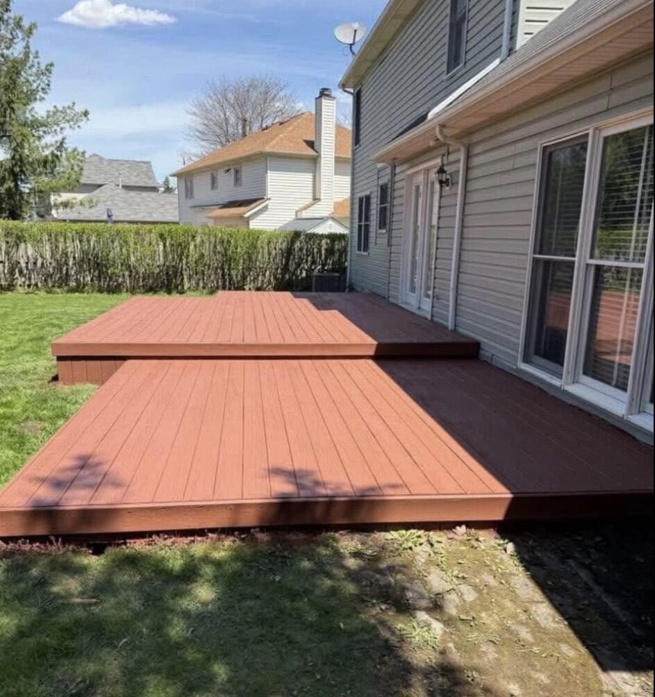 Deck staining detail work